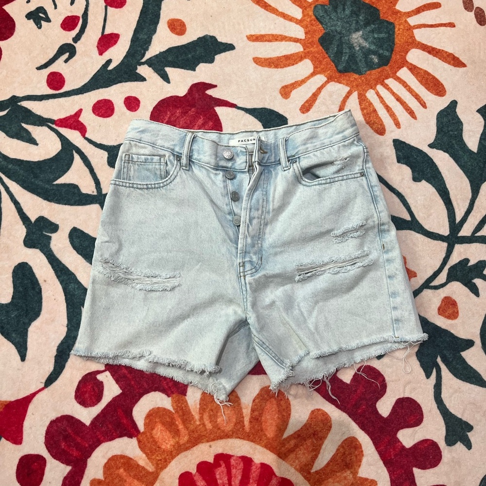 PacSun Light Blue Distressed Jean Shorts